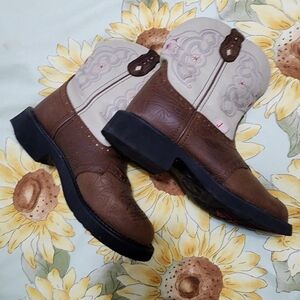 Justin Boots Brown & Cream Women's Heeled Western Boots